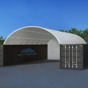 20x40ft (6x12m) Quicklock Commercial Grade Dome with Semi-permanent End Wall GREY