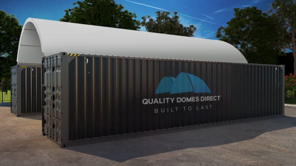 20x40ft (6x12m) Quicklock Commercial Grade Dome with Semi-permanent End Wall GREY - Image 14