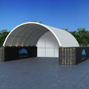 40x40ft (12x12m) Commercial Grade Dome with Fixed Tube End Wall