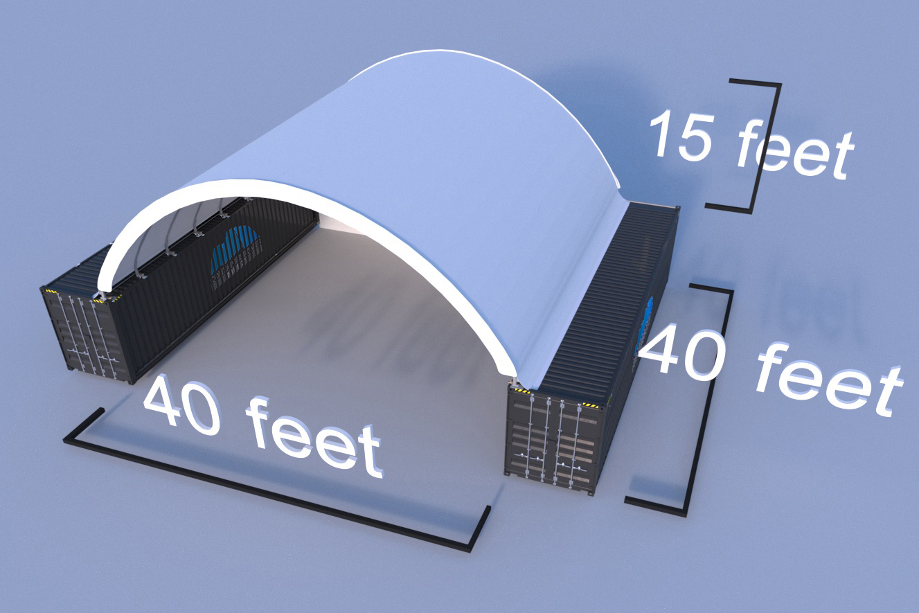 40x40ft (12x12m) Quicklock Commercial Grade Dome with End Wall - Image 3
