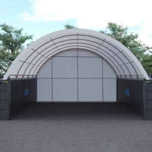 30x40ft (9x12m) Quicklock Square Tube Dome with End Wall
